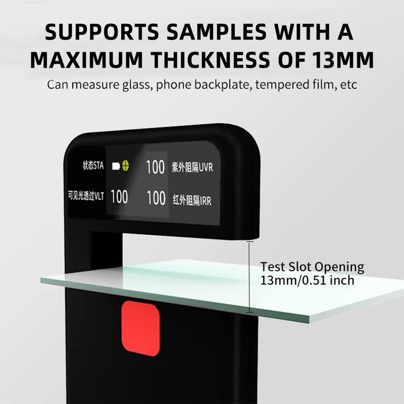EberSpec Tint Meter,Digital Window Tint Meter,3-in-1 Solar Film Meter CT-26, IRR/UVR Barrier Rate Detection, VLT Transmittance Measurement Solar Film Window Glass Insulation Film Detection, Type-C Charging - Image 4